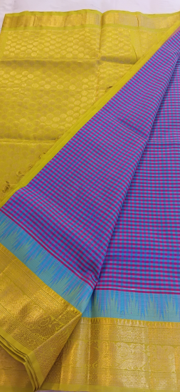 Korrvai silk cotton saree with checks 