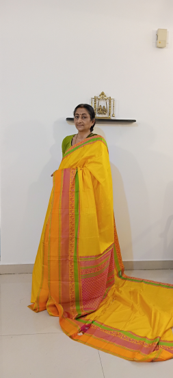 Kalakshetra silk thread work ahimsa silk saree 