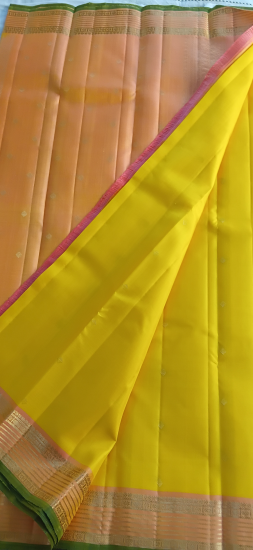 Lightweight ahimsa silk saree with meenakari border