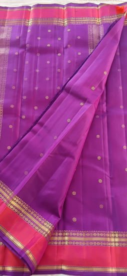Lightweight ahimsa silk saree with butte all over