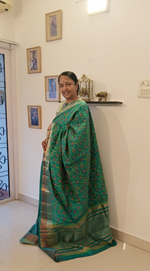 Printed silk cotton saree