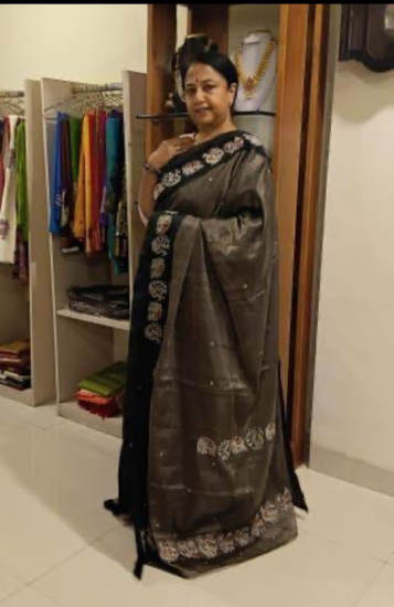 Fancy designer saree with kalamkari work 