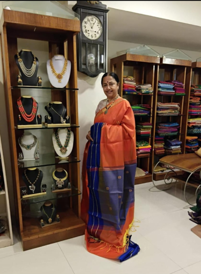 Mulberry Ahimsa silk saree