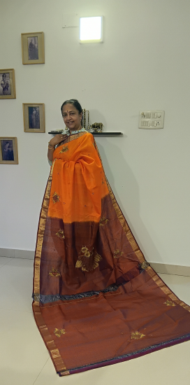 Temple jewellery saree 