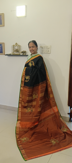 Temple jewellery saree 