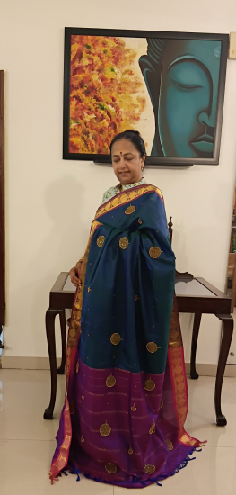 Temple jewellery saree 