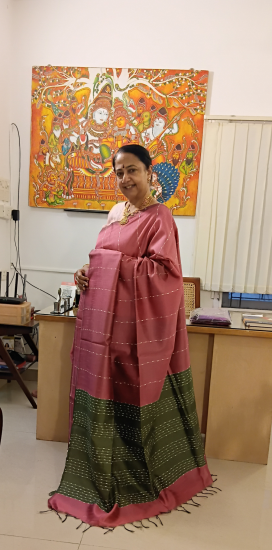 Borderless gicha silk saree