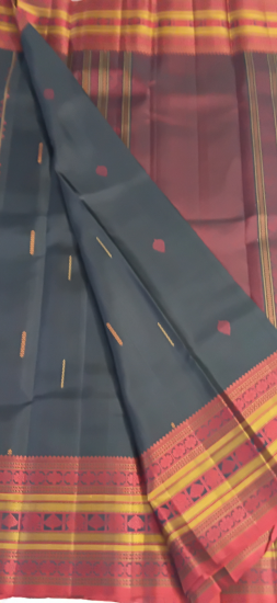 Lightweight ahimsa silk saree 